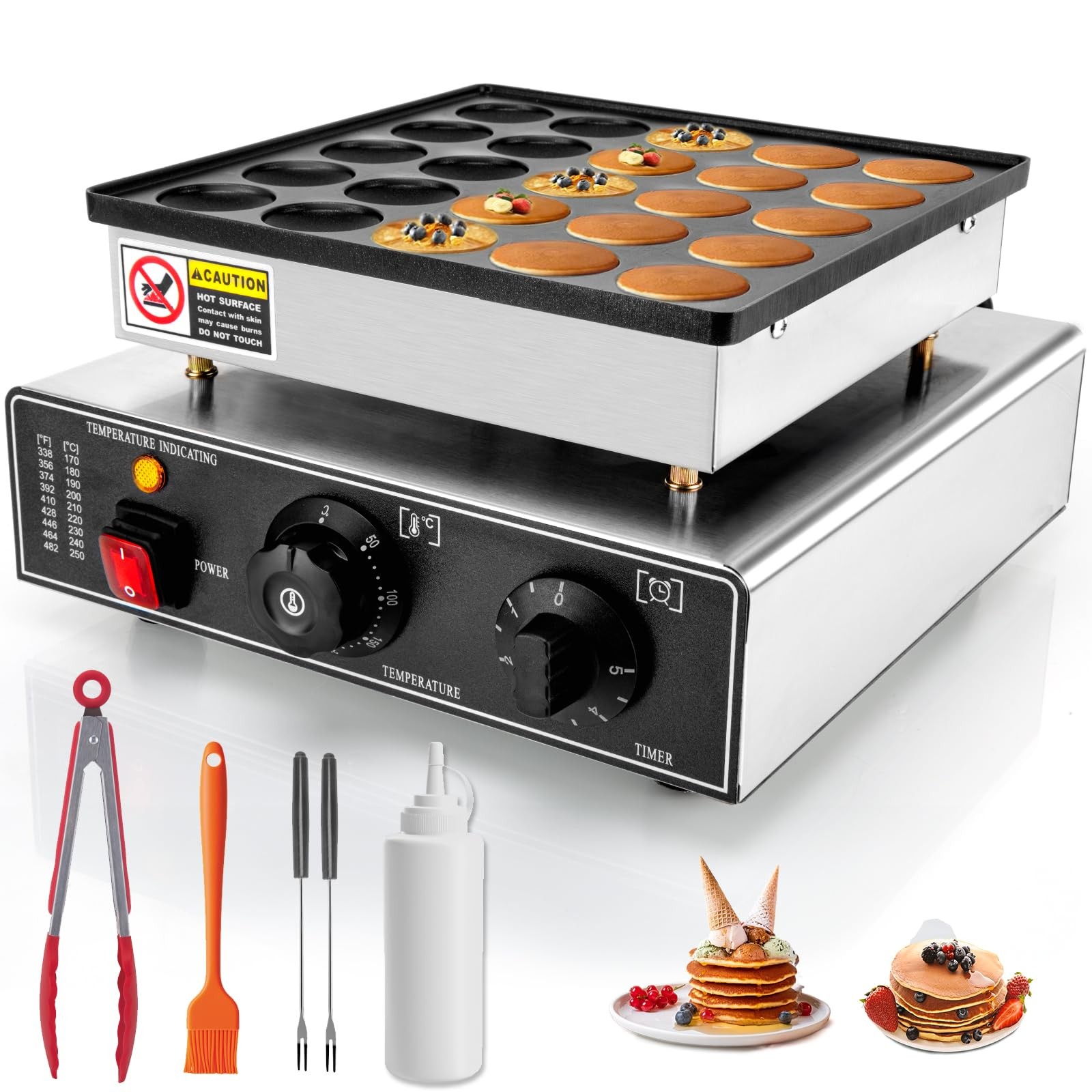 Mini Pancake Maker Machine, 25PCS Mini Dutch Pancake Baker Maker Commercial, ...