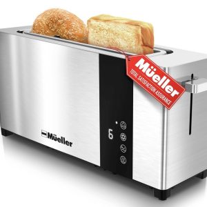 Mueller UltraToast Full Stainless Steel Toaster 2 Slice, Long Extra-Wide Slots 6
