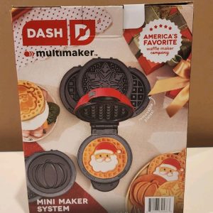 MultiMaker 6-in-1 Mini Waffle Maker – Nonstick Plates Holiday