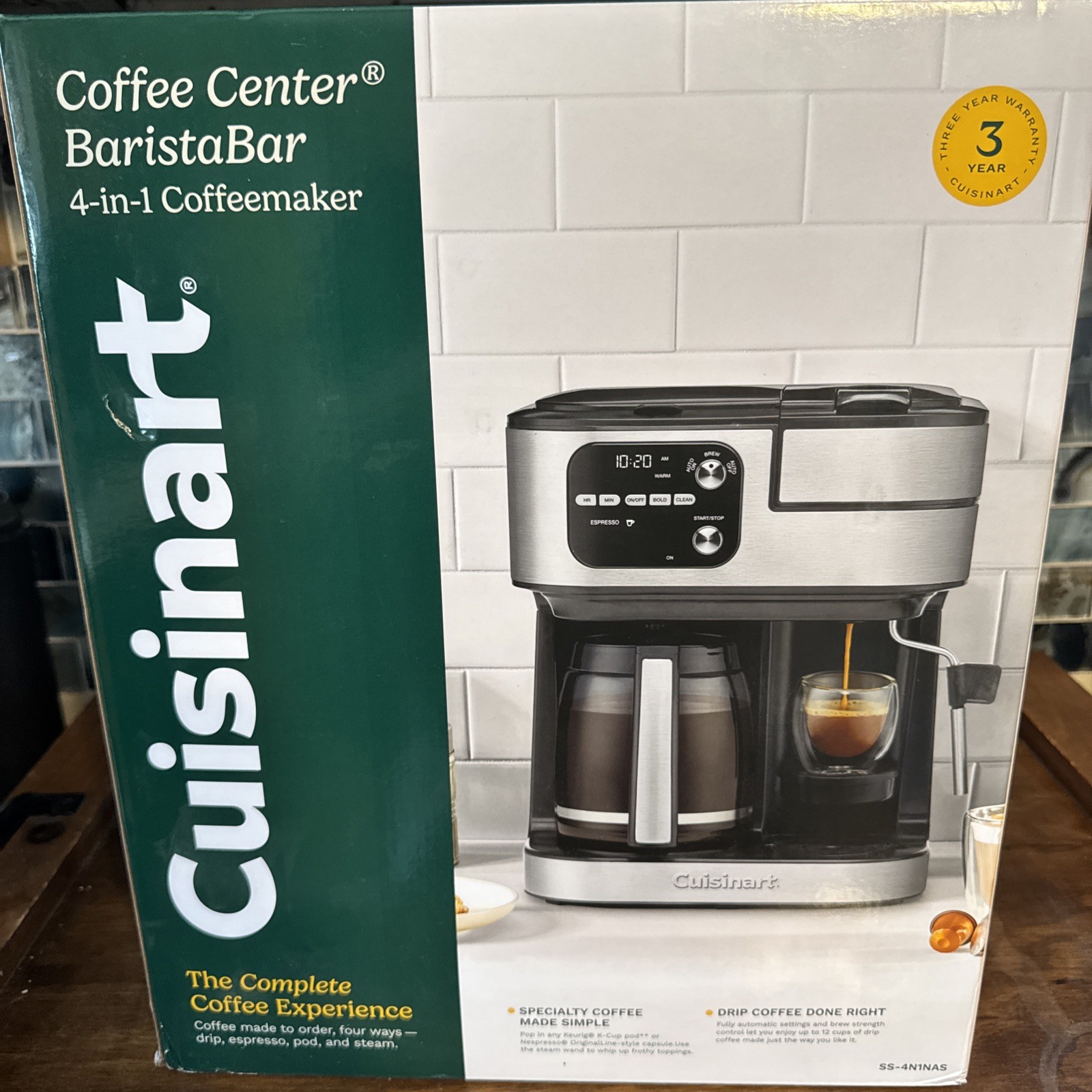 NEW Cuisinart CoffeeCenter Barista Bar 4-in-1 Coffee Maker SS-4N1NAS NEW
