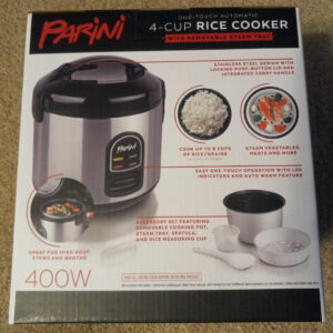 NEW Parini Rice Cooker 4 Cup (Uncooked) / 8 Cup (Cooked) w/ Removable Steam Tray