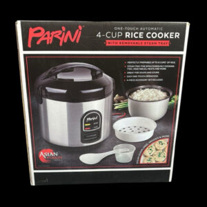 NIB Parini 4 Cup One Touch Automatic Rice/Grain/Fish/Veggie/Dumpling Cooker
