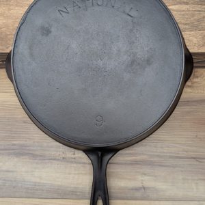 National #9 (Wagner) Skillet Heat Ring, FLAT, c.1914, RESTORED Vintage Cast Iron