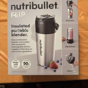 New! Nutribullet Flip Insulated Portable Blender in Brushed Stainless Steel