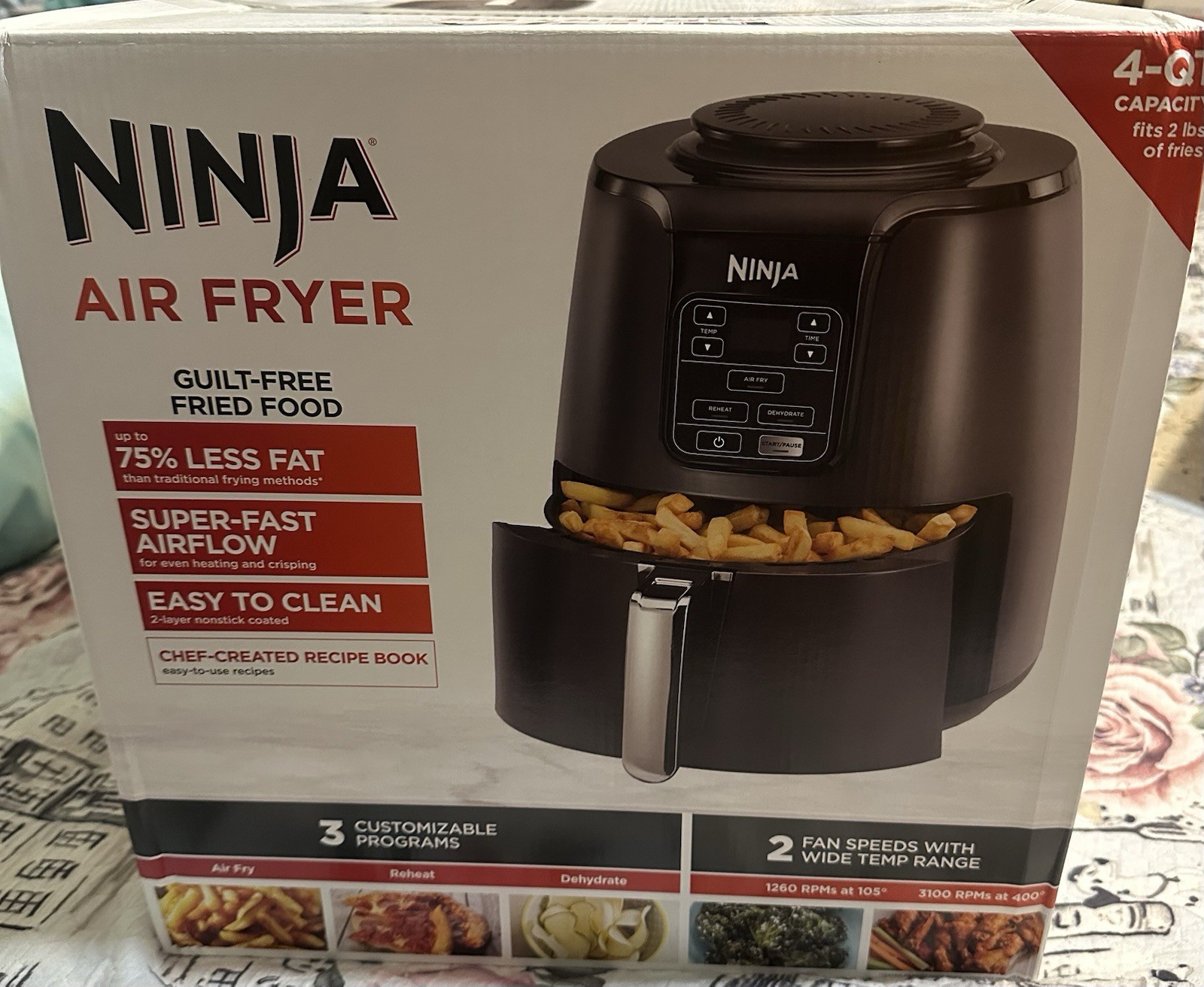 Ninja 4QT Air Fryer, Black, AF100WM