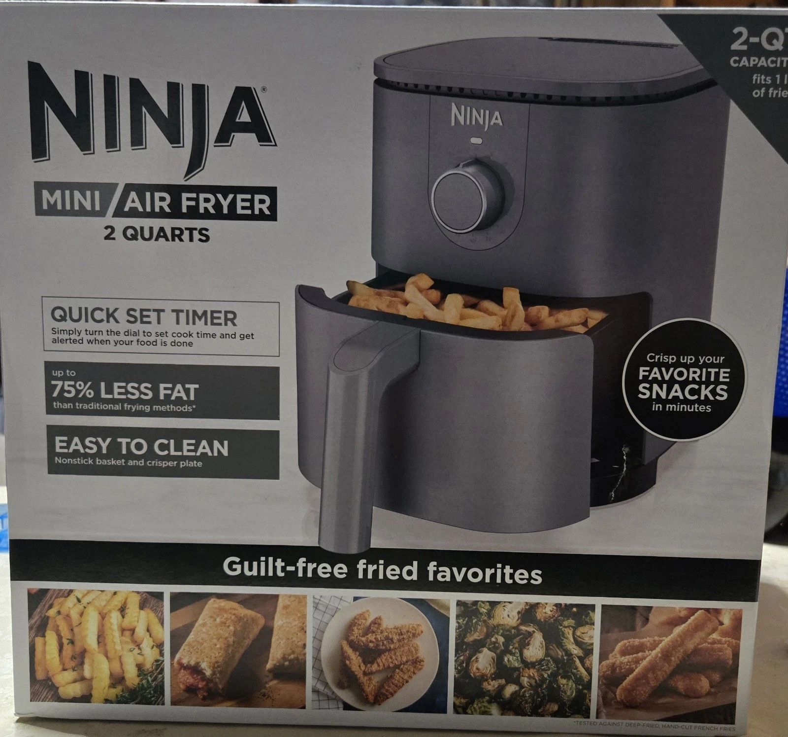Ninja AF080 Mini Air Fryer, 2 Quarts Capacity, Compact, Nonstick, Soft Sage NEW