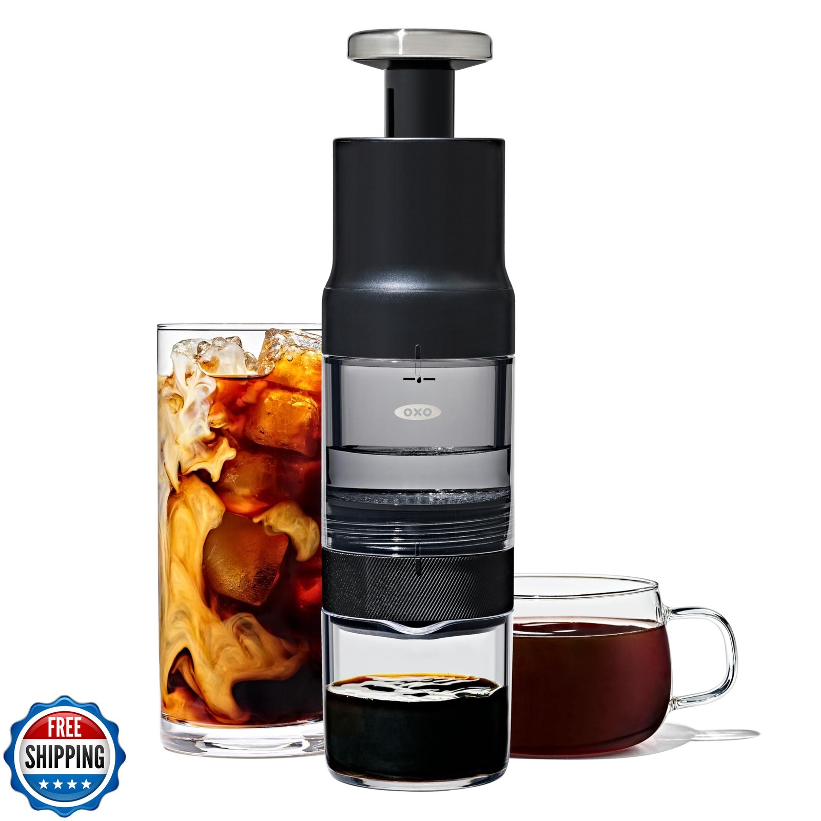 OXO Brew Rapid Brewer - Portable Coffee Maker, Fast Manual Hot and Cold Brew,