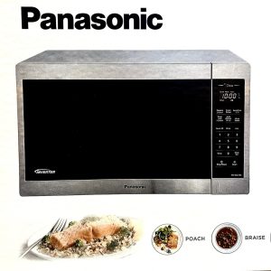 Panasonic 1.3 cu.ft. Countertop Steel Microwave Oven 1200W with Inverter Cooking