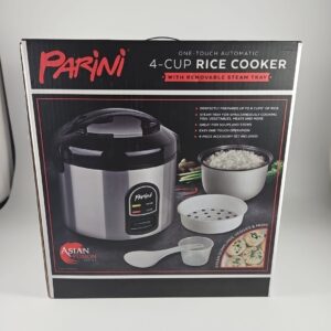Parini 4 Cup One Touch Rice/Grain/Fish/Veggie/Dumpling Cooker New in Box