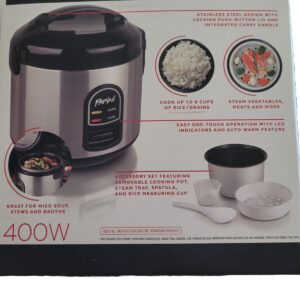 Parini 4 Cup Rice Cooker Steams Soups Stews Broths