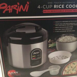 Parini RICE COOKER 4 CUP (Uncooked) - 8 CUP (Cooked) w/ Removable Steam Tray