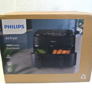 Philips Dual Basket Air Fryer 3000 Series, 8-In-1 Functions, 9.5 Quarts 2 Drawer
