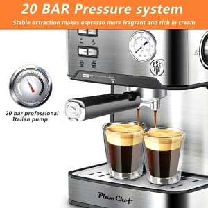 Professional 20 Bar-Espresso Machine with Steam Frother – Coffee Maker