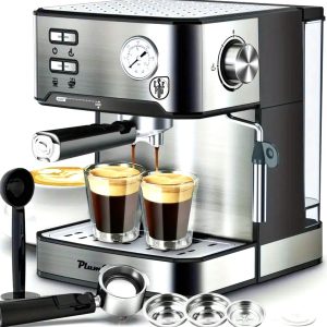 Professional 20 Bar Espresso Machine – Built-In Milk Frother, 54 oz Tank