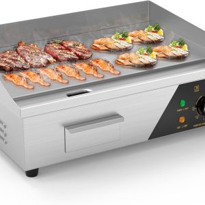 ROVSUN 22" Commercial Electric Griddle 1600W Countertop Flat Top Grill 122℉-572℉