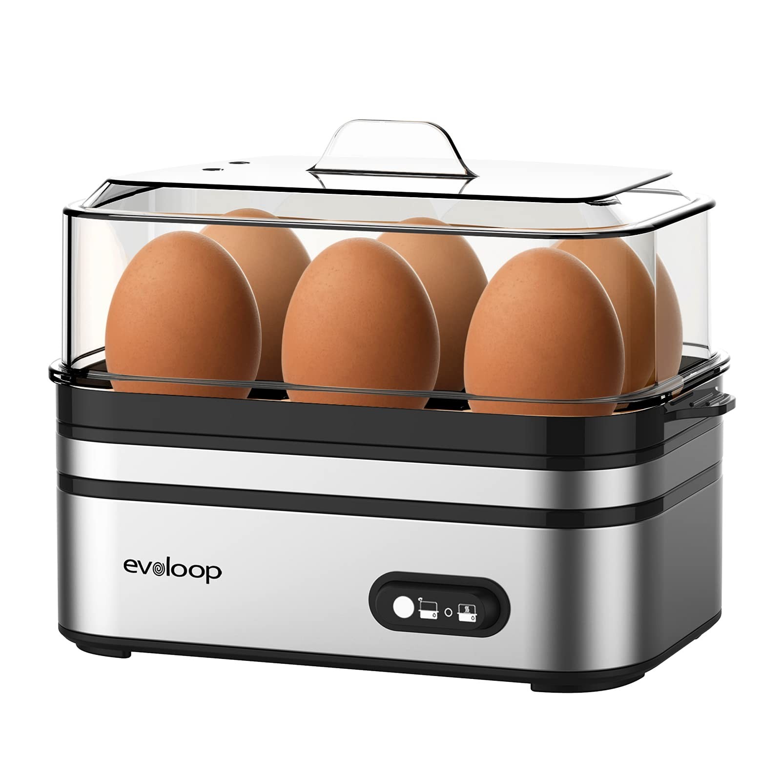 Rapid Egg Cooker Electric 6 Eggs Capacity, Soft, Medium, Hard Boiled, Poacher