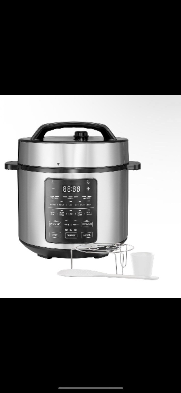Simple Deluxe Electric Pressure Cooker, Non-Stick 12-in-1 & 6QT Stainless Steel
