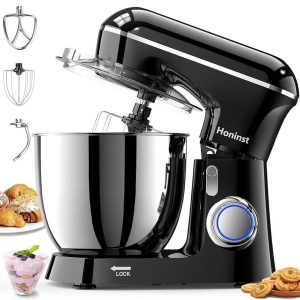 Stand Mixer, 6.5QT 10-Speed Tilt-Head Electric Stand Mixer, 3-In-1 Kitchen Mixer