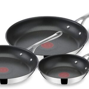 Tefal E304S344 Jamie Oliver Set x 3 Pan, 20-24-28 cm, 18/10 Steel Black