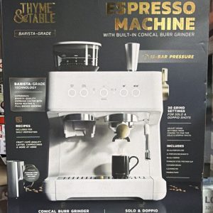 Thyme & Table Barista-Grade (TT1579R) - Espresso Coffee Machine/Maker-Sand White