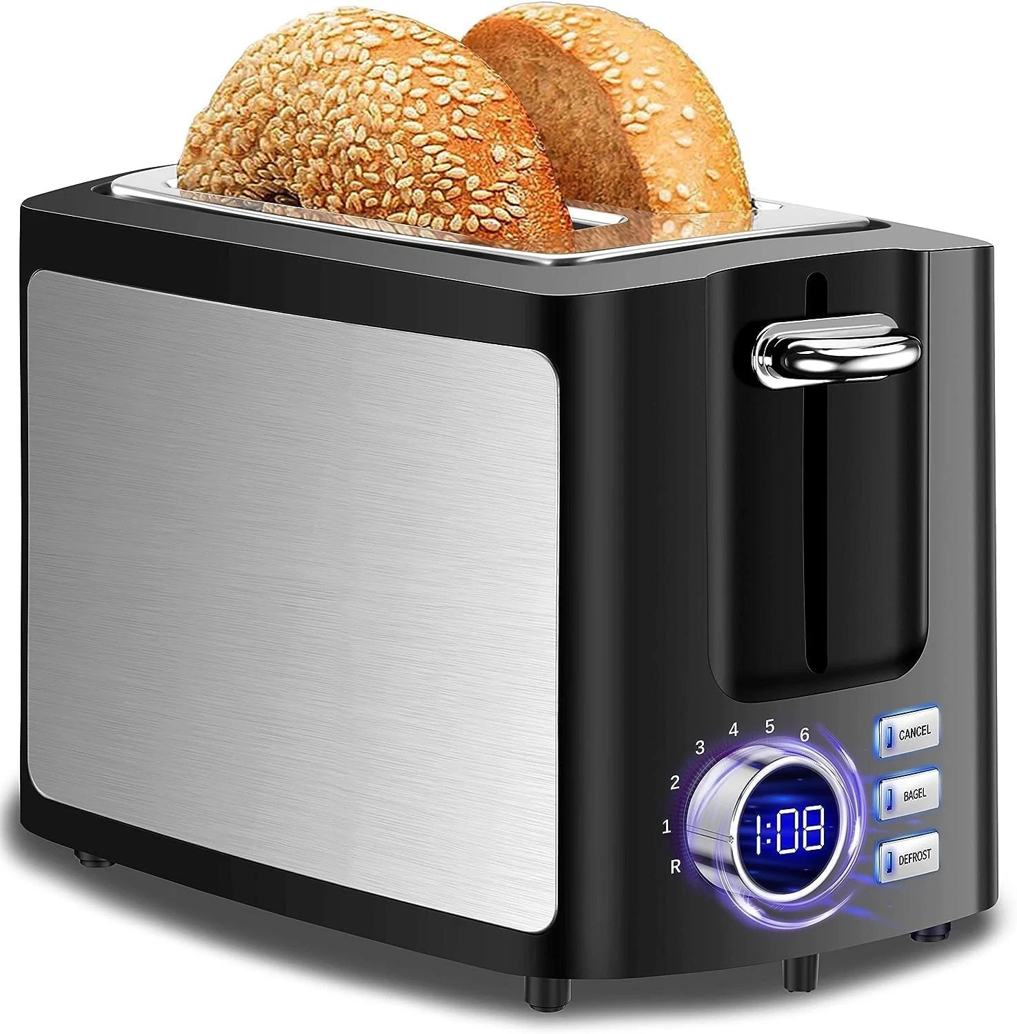 Toaster 2 Slice Wide Slot Toaster Best Rated Prime Displav Smart Toasters with L