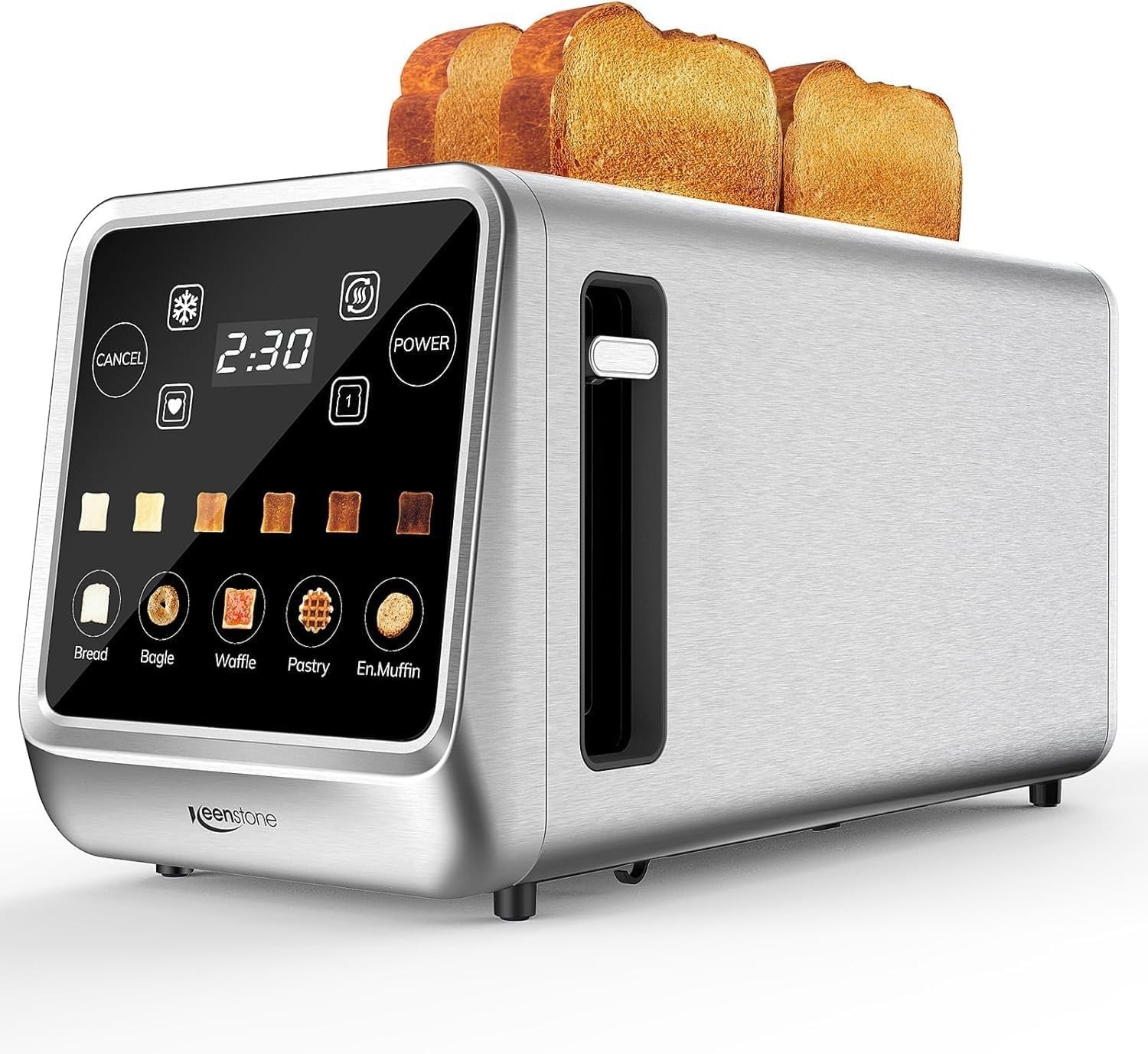 Toaster 4 Slice, Digital Smart Toaster with TouchScreen, Memory Function, Single