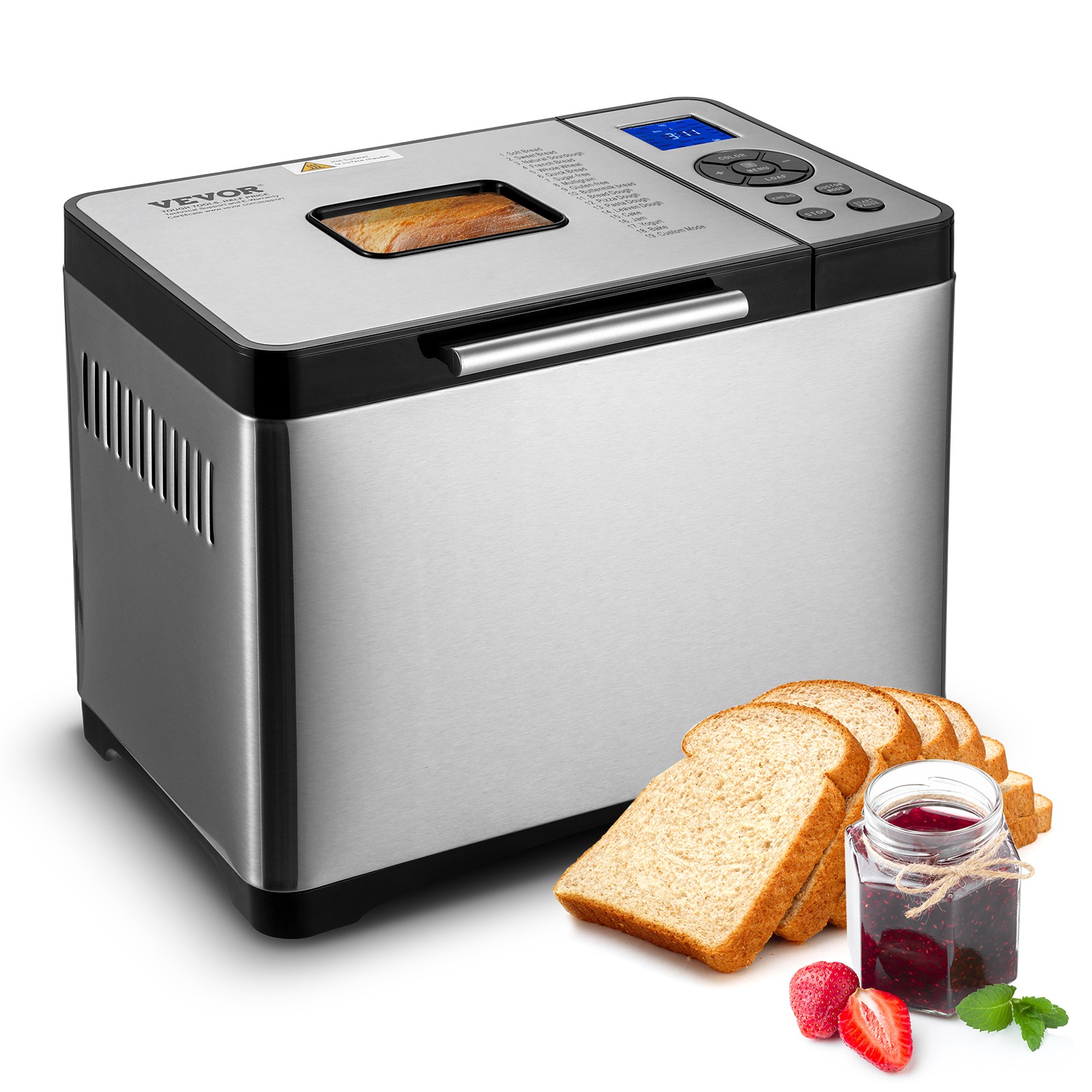 VEVOR 2LB 19-in-1 Bread Maker Automatic Compact Dough Machine Nonstick 3 Colors