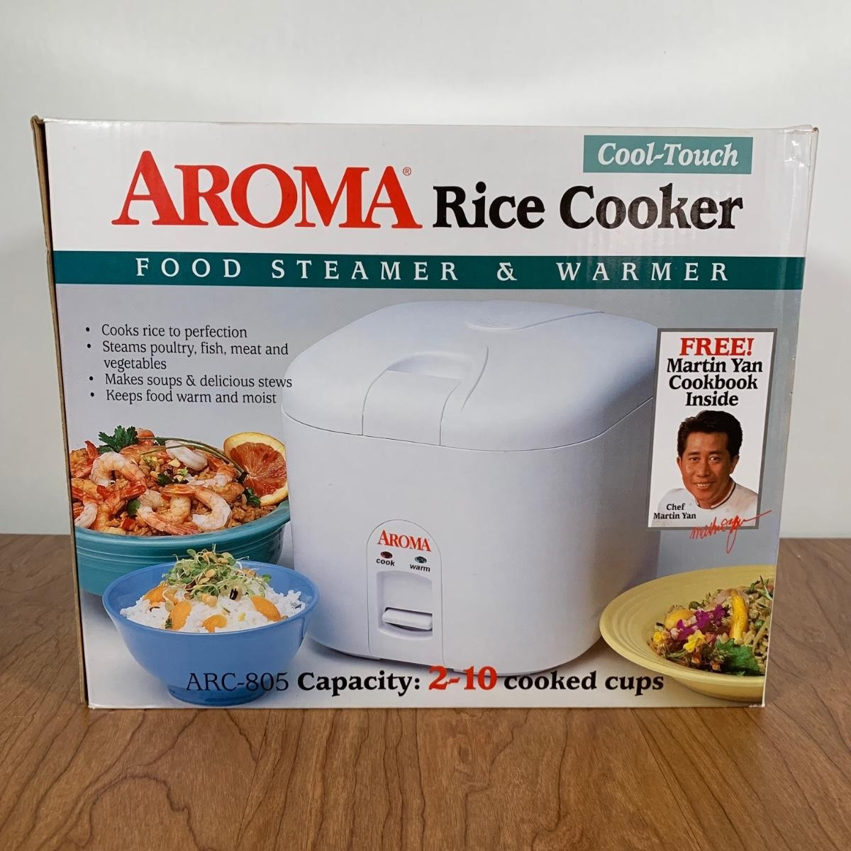 VTG 2001 Aroma 10 Cup Rice Cooker Food Steamer Warmer ARC805 MARTIN YAN COOKBOOK