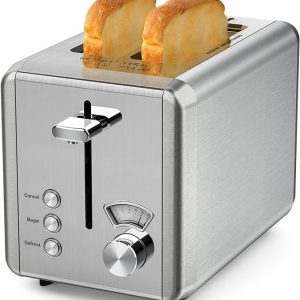 WHALL Toaster 6 Bread Shade Settings 1.5in Wide Slot KST022GU - STAINLESS STEEL