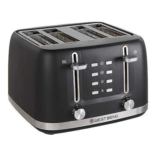 West Bend Toaster 4 Slice Extra-Wide and Deep Slots with 3 Functions and 7 Sh...