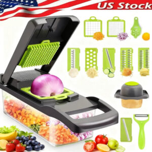 15-In-1 Vegetable Fruit Chopper Cutter Food Onion Veggie Dicer Slicer Kitchen US