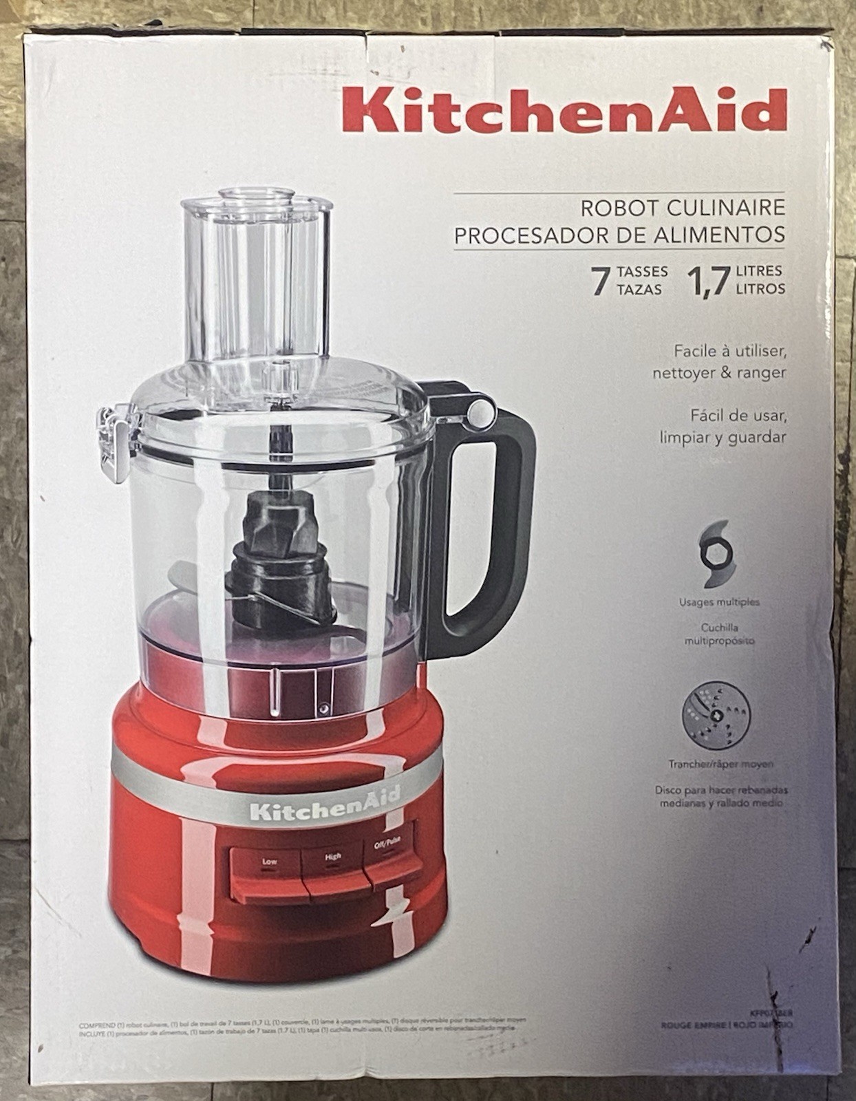 KitchenAid 7 Cup Food Processor Empire Red (KFP0718) New